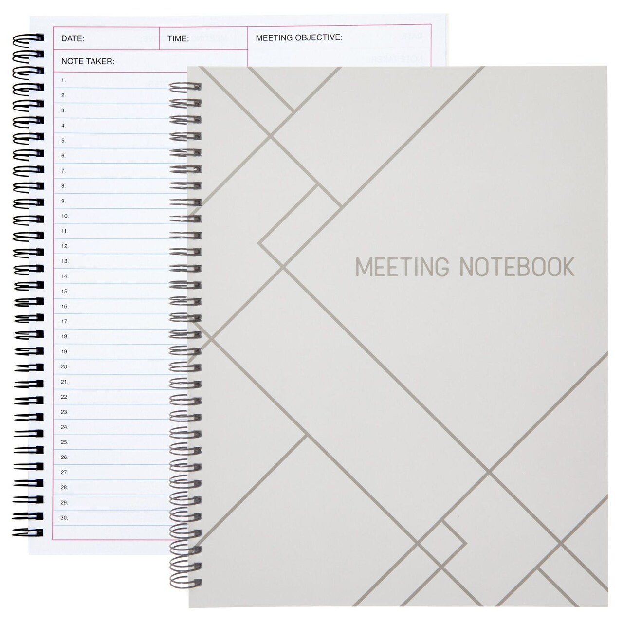 2 Pack Meeting Notebooks for Work, Spiral-Bound Daily Planner for Project Management, Office, Business, Note Taking, Organizer (160 Pages, 8.5 x 11 In)